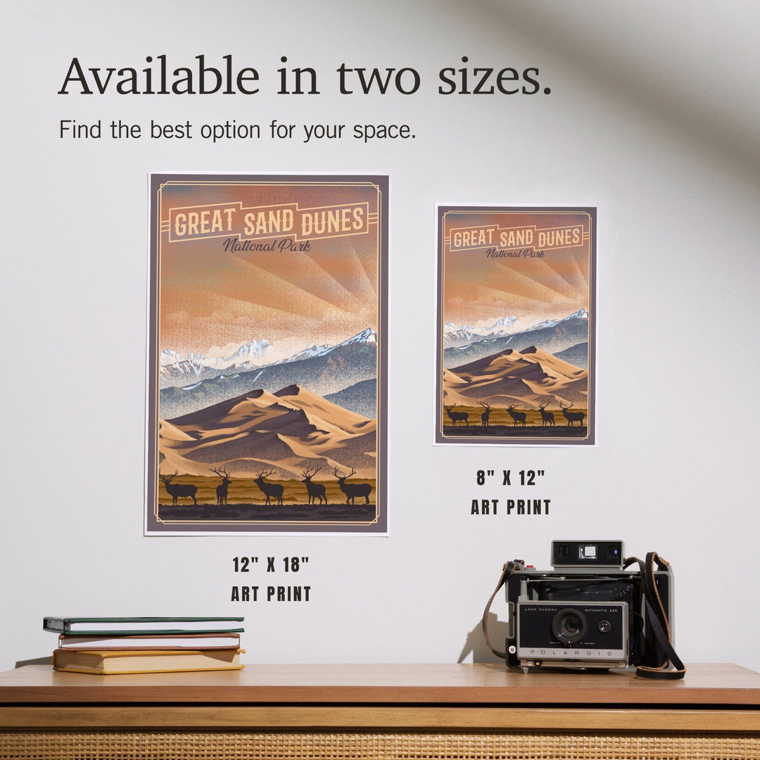 Great Sand Dunes National Park, Colorado, Lithograph National Park Series, Art & Giclee Prints Art Lantern Press 