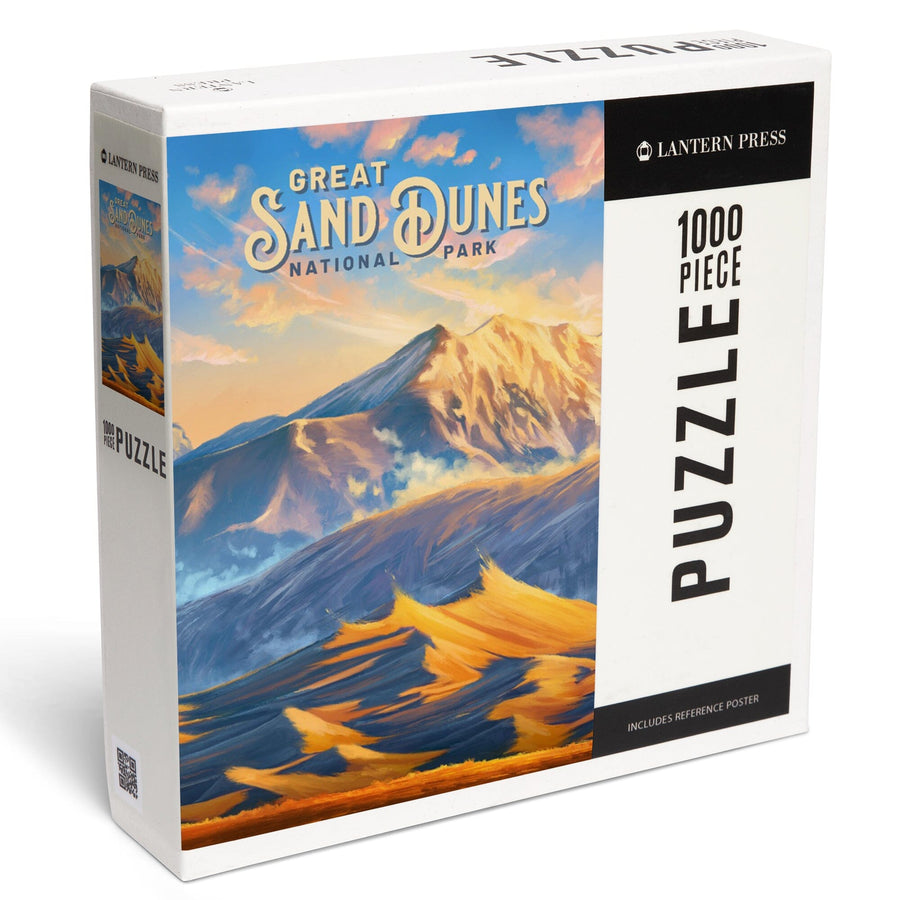 Great Sand Dunes National Park, Colorado, Oil Painting, Jigsaw Puzzle Puzzle Lantern Press 