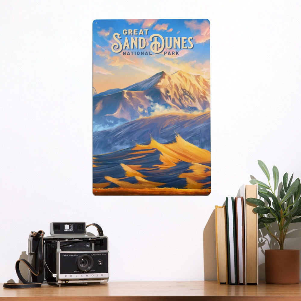 Great Sand Dunes National Park, Colorado, Oil Painting, Metal Signs Metal Lantern Press 