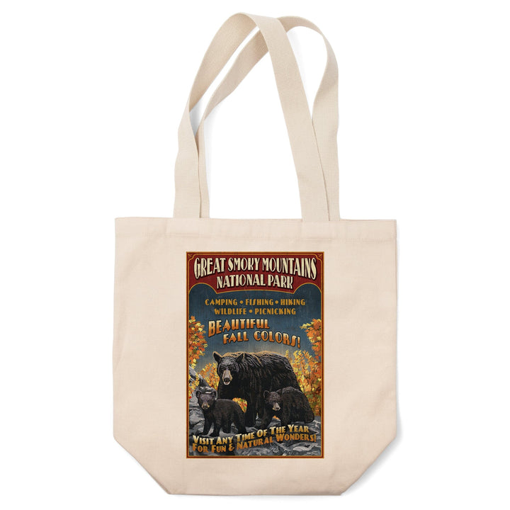 Great Smoky Mountain National Park, Tennessee, Black Bears Vintage Sign, Tote Bag Totes Lantern Press 