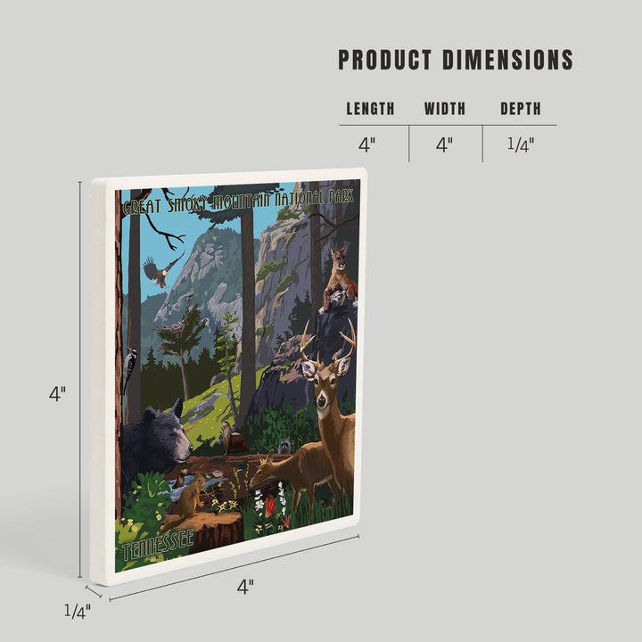 Great Smoky Mountain National Park, Tennessee, Wildlife Utopia, Coasters Coasters Lantern Press 