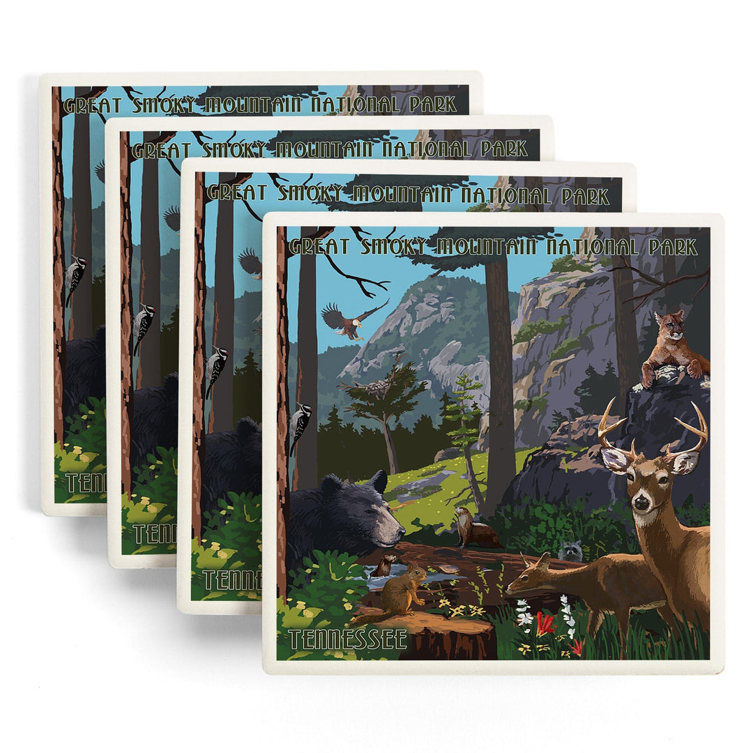 Great Smoky Mountain National Park, Tennessee, Wildlife Utopia, Coasters Coasters Lantern Press 