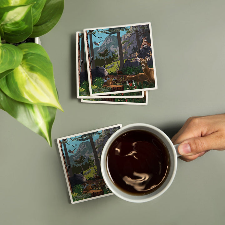 Great Smoky Mountain National Park, Tennessee, Wildlife Utopia, Coasters Coasters Lantern Press 