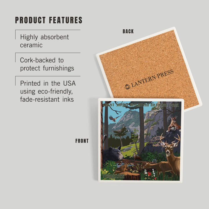 Great Smoky Mountain National Park, Tennessee, Wildlife Utopia, Coasters Coasters Lantern Press 