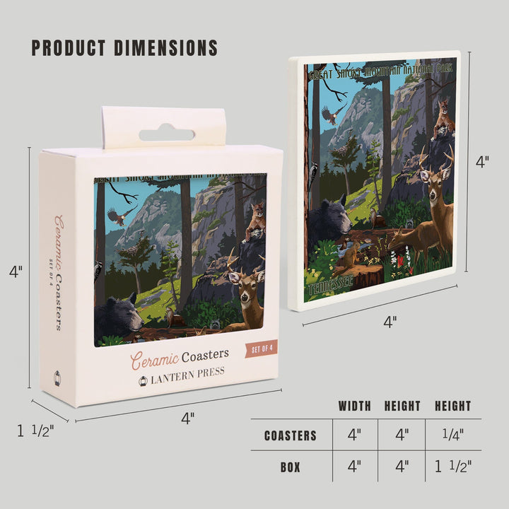 Great Smoky Mountain National Park, Tennessee, Wildlife Utopia, Coasters Coasters Lantern Press 