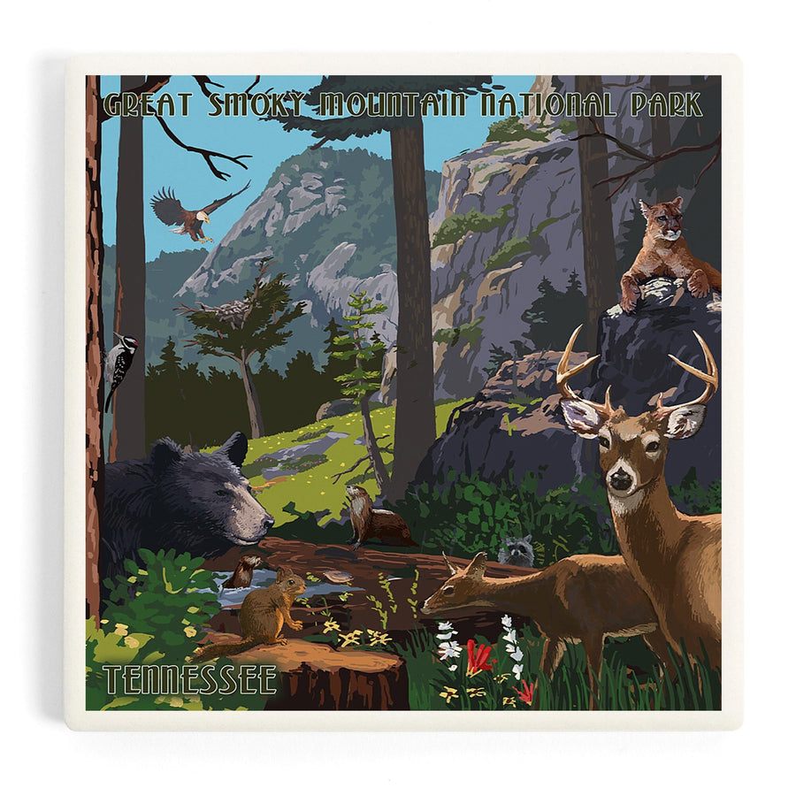 Great Smoky Mountain National Park, Tennessee, Wildlife Utopia, Coasters Coasters Lantern Press 