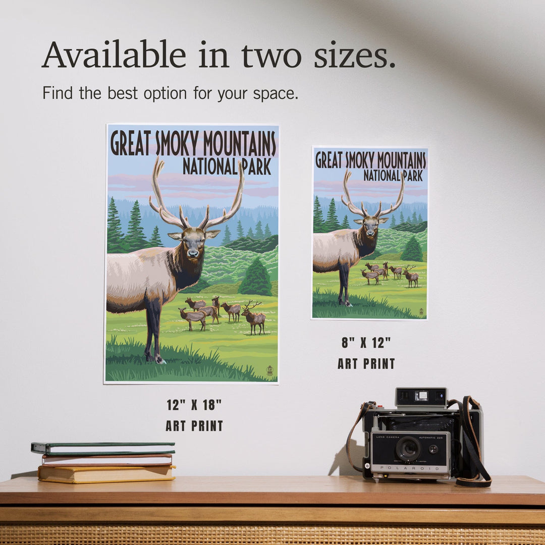 Great Smoky Mountains National Park, Elk Herd, Art & Giclee Prints Art Lantern Press 