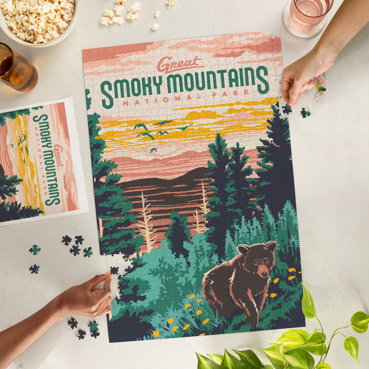 Great Smoky Mountains National Park, Explorer Series, Jigsaw Puzzle Puzzle Lantern Press 