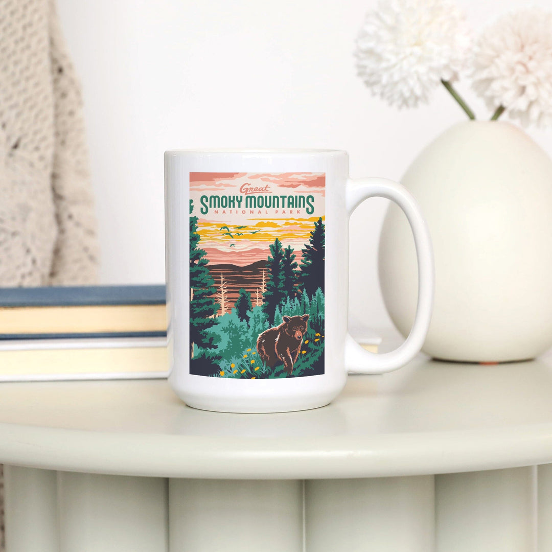 Great Smoky Mountains National Park, Explorer Series, Lantern Press Artwork, Ceramic Mug - Lantern Press