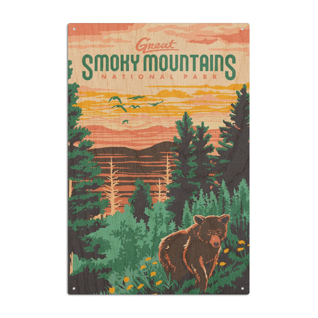 Great Smoky Mountains National Park, Explorer Series, Lantern Press Artwork, Wood Signs and Postcards Wood Lantern Press 6x9 Wood Sign 