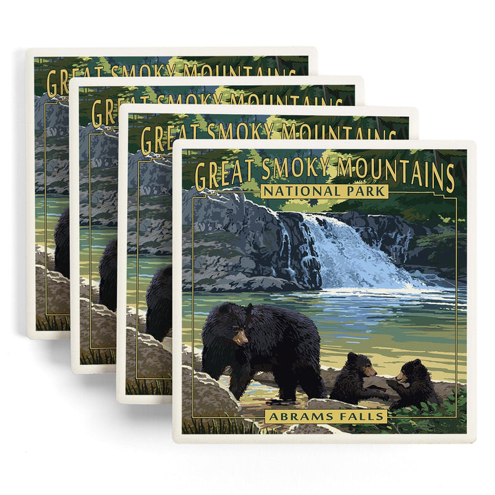 Great Smoky Mountains National Park, Tennessee, Abrams Falls, Coasters Coasters Lantern Press 