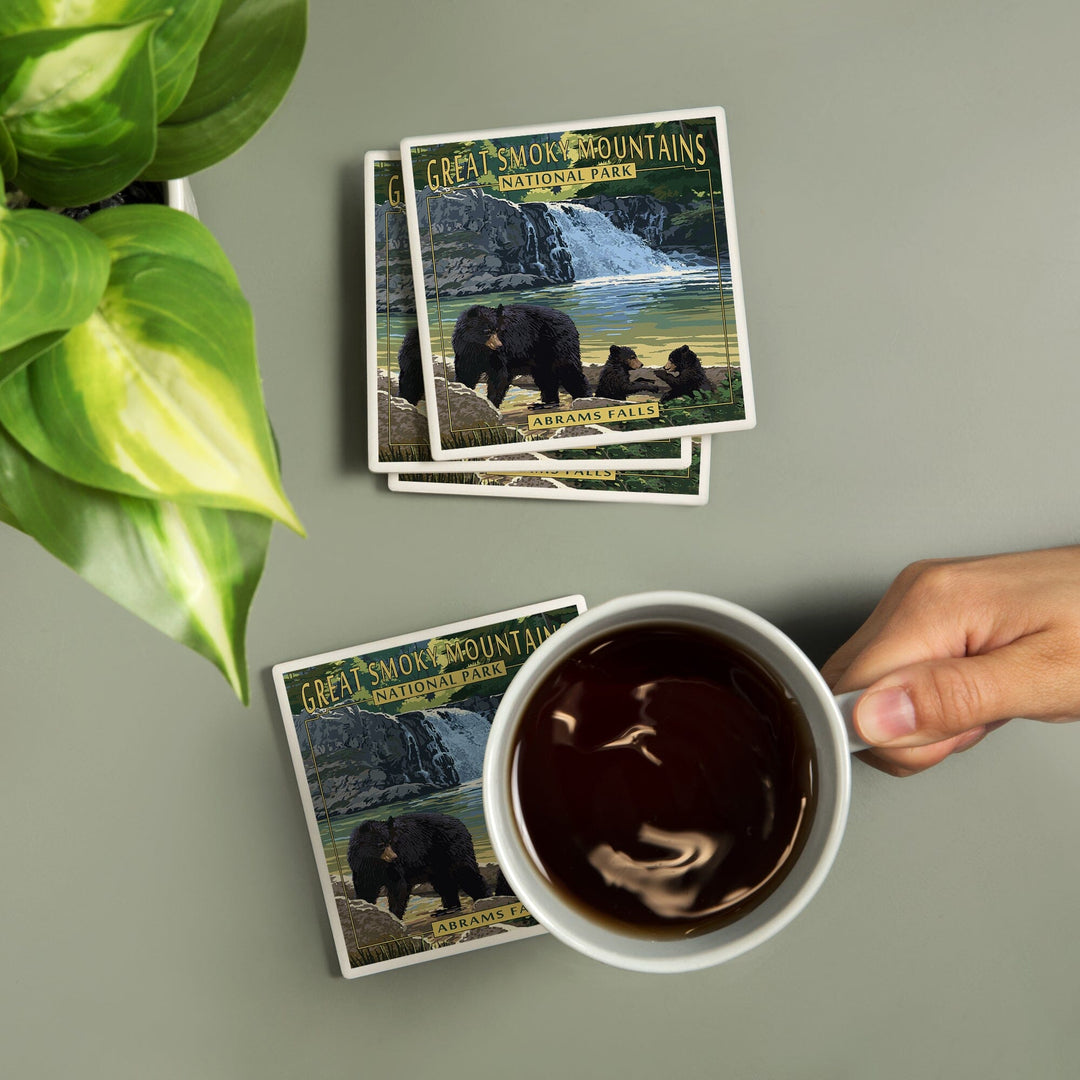 Great Smoky Mountains National Park, Tennessee, Abrams Falls, Coasters Coasters Lantern Press 