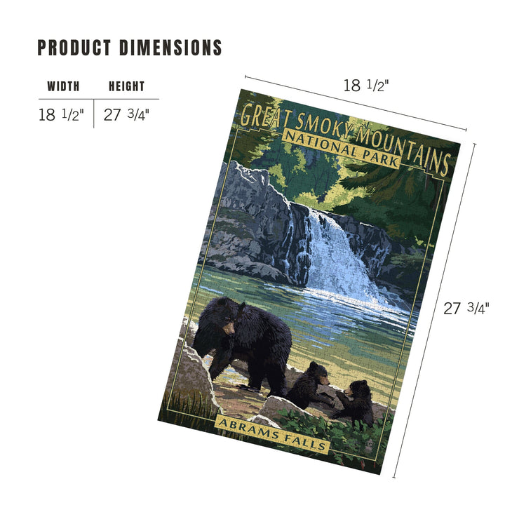 Great Smoky Mountains National Park, Tennessee, Abrams Falls, Jigsaw Puzzle Puzzle Lantern Press 
