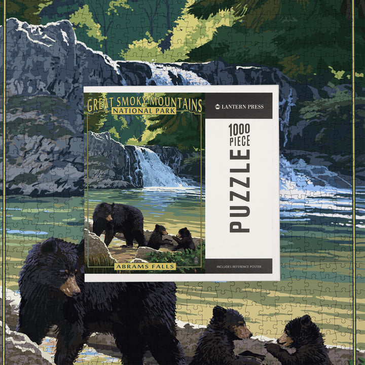 Great Smoky Mountains National Park, Tennessee, Abrams Falls, Jigsaw Puzzle Puzzle Lantern Press 