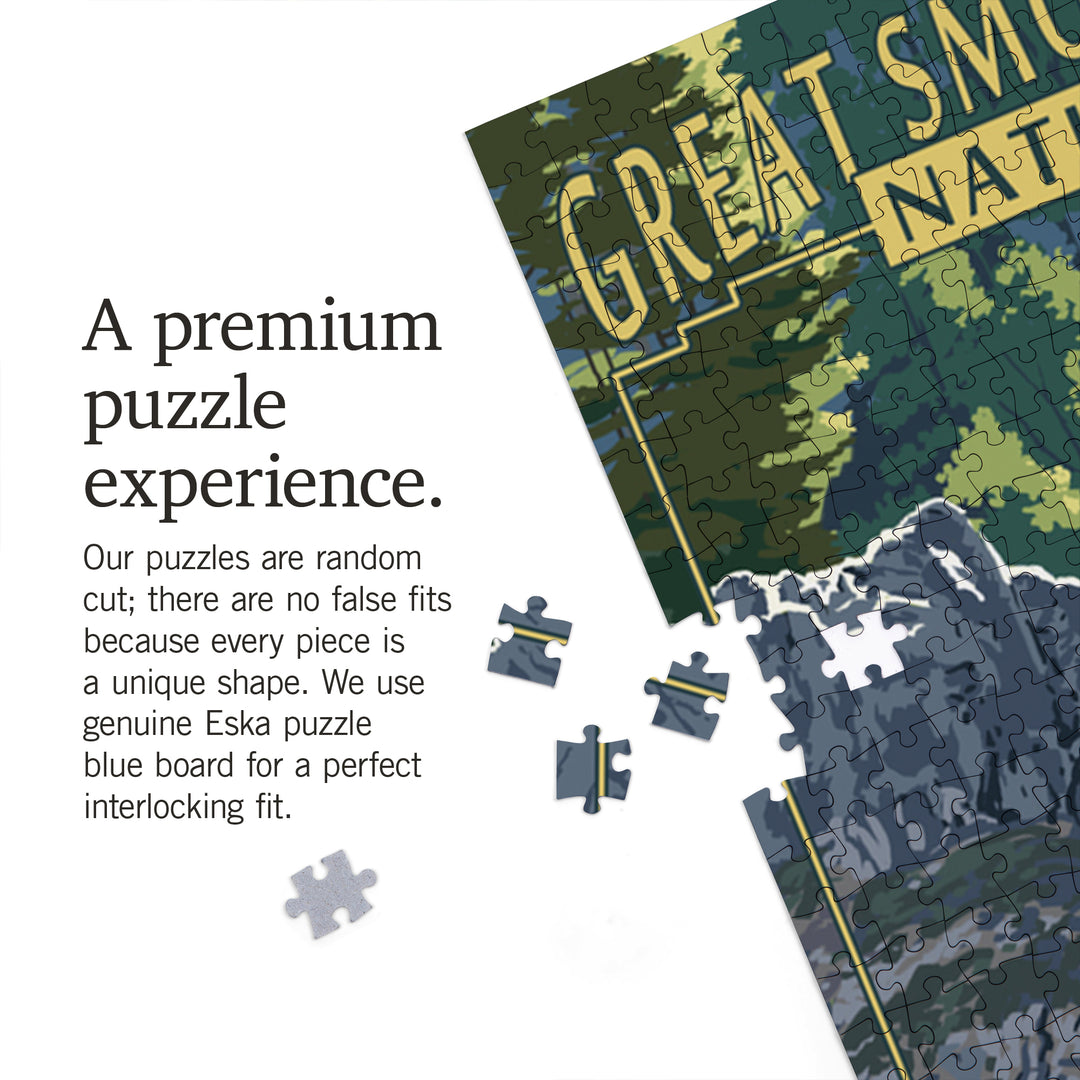 Great Smoky Mountains National Park, Tennessee, Abrams Falls, Jigsaw Puzzle Puzzle Lantern Press 
