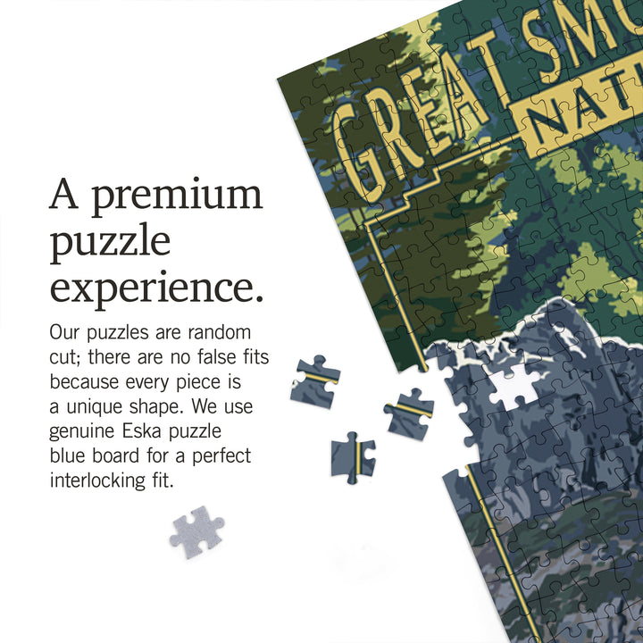 Great Smoky Mountains National Park, Tennessee, Abrams Falls, Jigsaw Puzzle Puzzle Lantern Press 