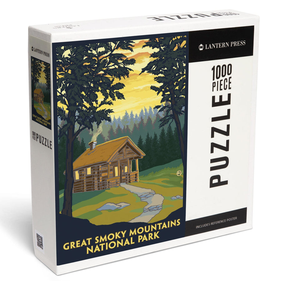 Great Smoky Mountains National Park, Tennessee, Cabin in the Woods, Jigsaw Puzzle Puzzle Lantern Press 