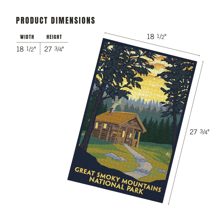 Great Smoky Mountains National Park, Tennessee, Cabin in the Woods, Jigsaw Puzzle Puzzle Lantern Press 