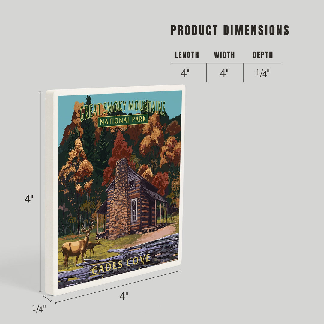Great Smoky Mountains National Park, Tennessee, Cades Cove and John Oliver Cabin Press, Coasters Coasters Lantern Press 