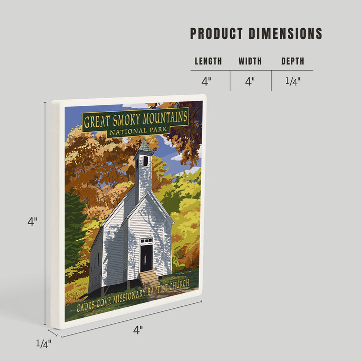 Great Smoky Mountains National Park, Tennessee, Cades Cove Baptist Church Press, Coasters Coasters Lantern Press 