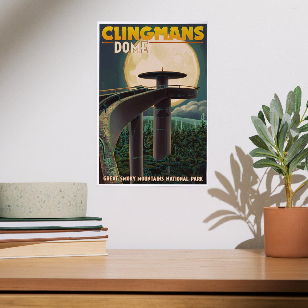 Great Smoky Mountains National Park, Tennessee, Clingmans Dome and Moon, Art & Giclee Prints Art Lantern Press 