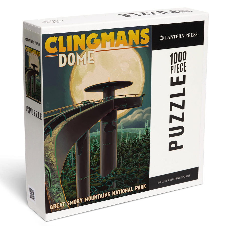 Great Smoky Mountains National Park, Tennessee, Clingmans Dome and Moon, Jigsaw Puzzle Puzzle Lantern Press 