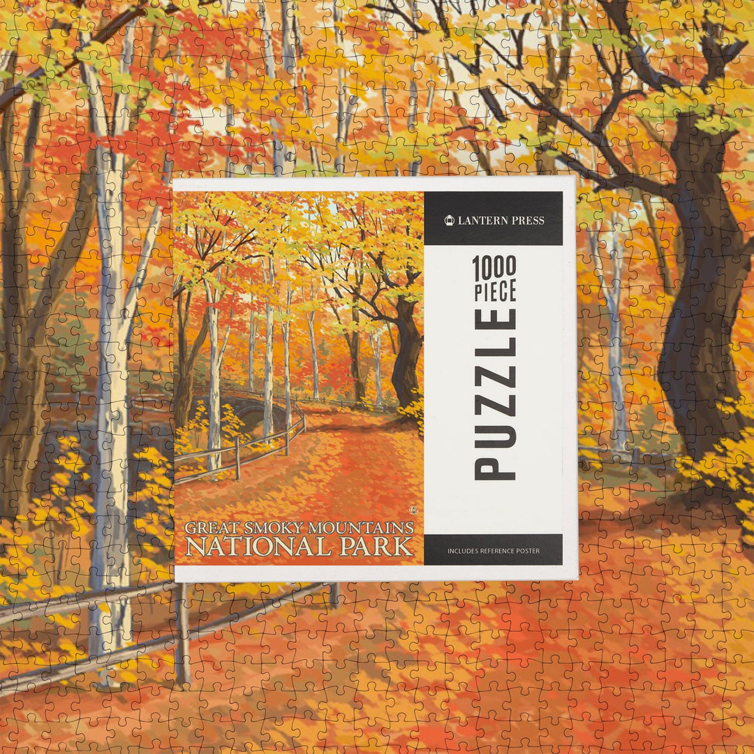 Great Smoky Mountains National Park, Tennessee, Fall Colors, Jigsaw Puzzle Puzzle Lantern Press 