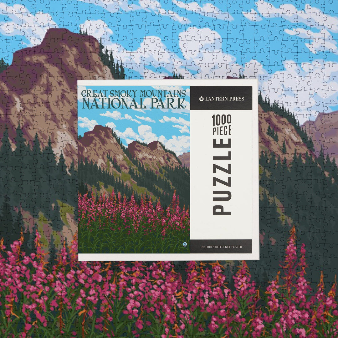 Great Smoky Mountains National Park, Tennessee, Fireweeds, Jigsaw Puzzle Puzzle Lantern Press 