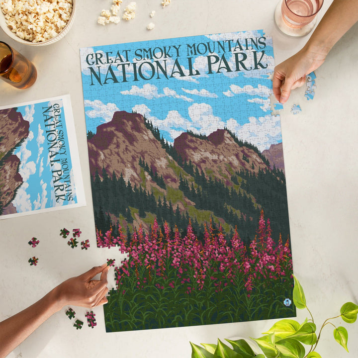 Great Smoky Mountains National Park, Tennessee, Fireweeds, Jigsaw Puzzle Puzzle Lantern Press 