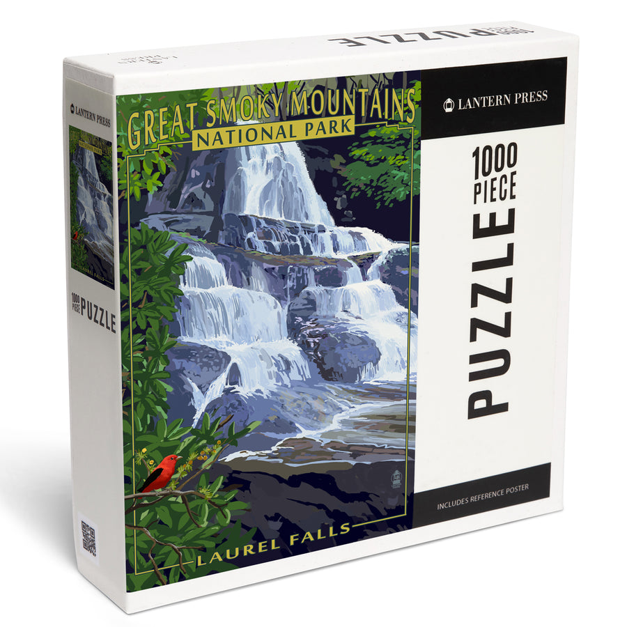 Great Smoky Mountains National Park, Tennessee, Laurel Falls, Jigsaw Puzzle Puzzle Lantern Press 