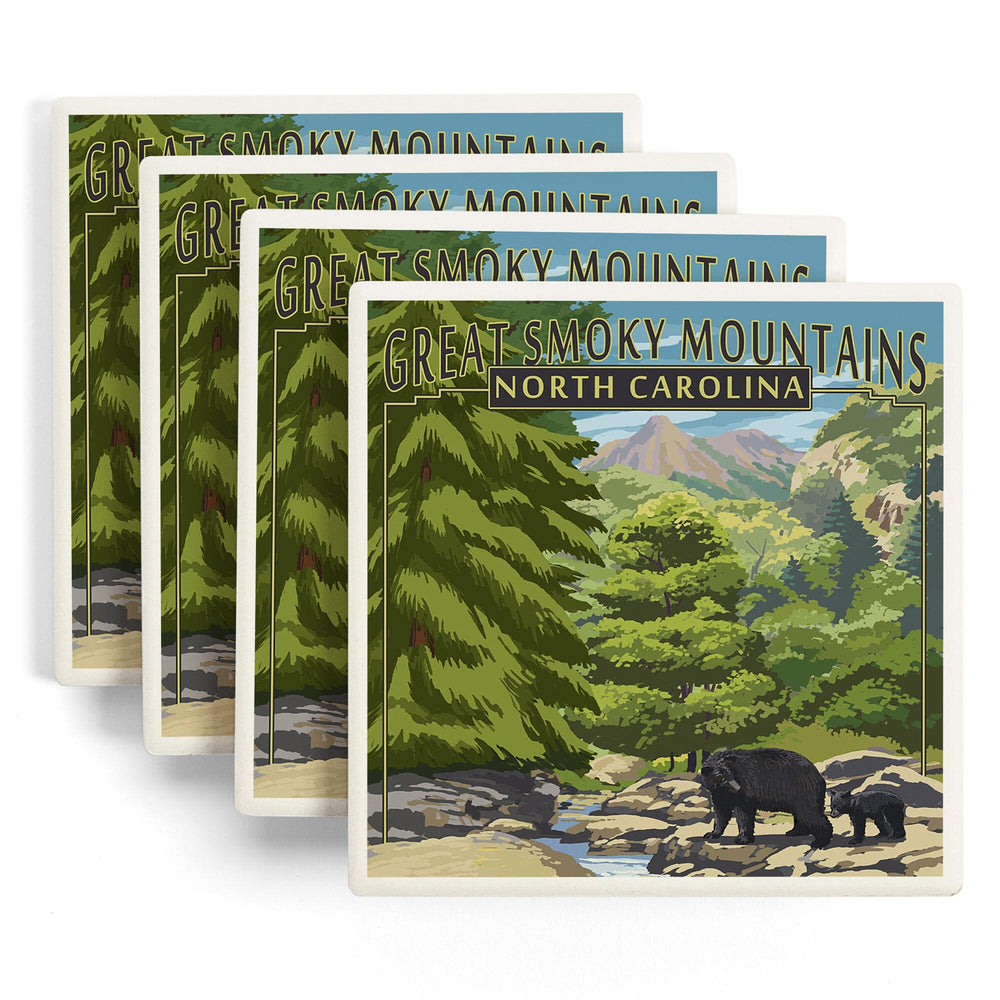 Great Smoky Mountains National Park, Tennessee, Leconte Creek and Bear Family Press, Coasters Coasters Lantern Press 