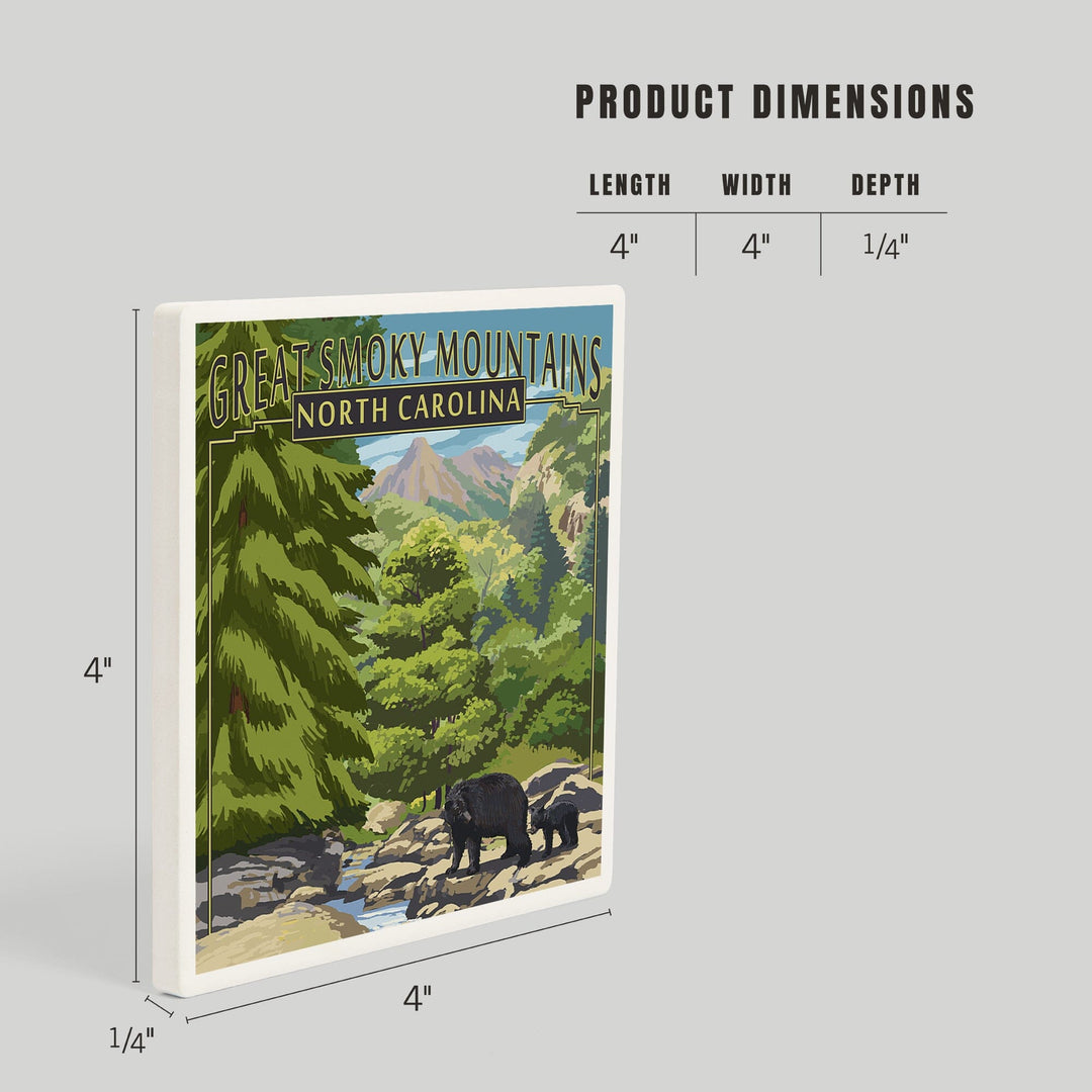 Great Smoky Mountains National Park, Tennessee, Leconte Creek and Bear Family Press, Coasters Coasters Lantern Press 