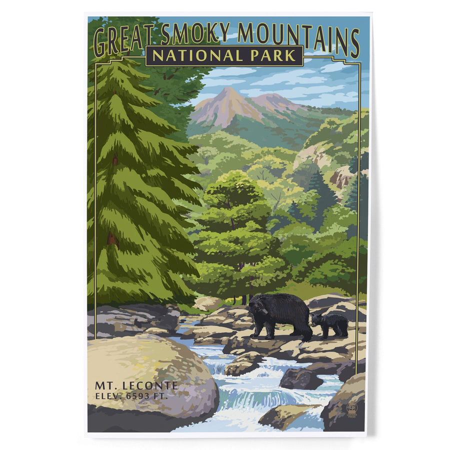 Great Smoky Mountains National Park, Tennessee, Leconte Creek and Mt. Leconte Press, Art & Giclee Prints Art Lantern Press 