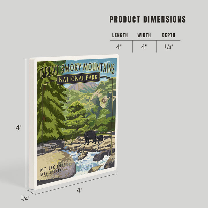 Great Smoky Mountains National Park, Tennessee, Leconte Creek and Mt. Leconte Press, Coasters Coasters Lantern Press 