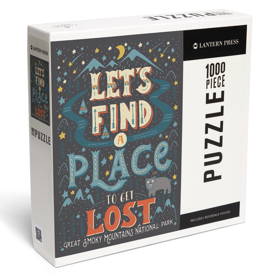 Great Smoky Mountains National Park, Tennessee, Let's Find a Place to Get Lost Press, Jigsaw Puzzle Puzzle Lantern Press 