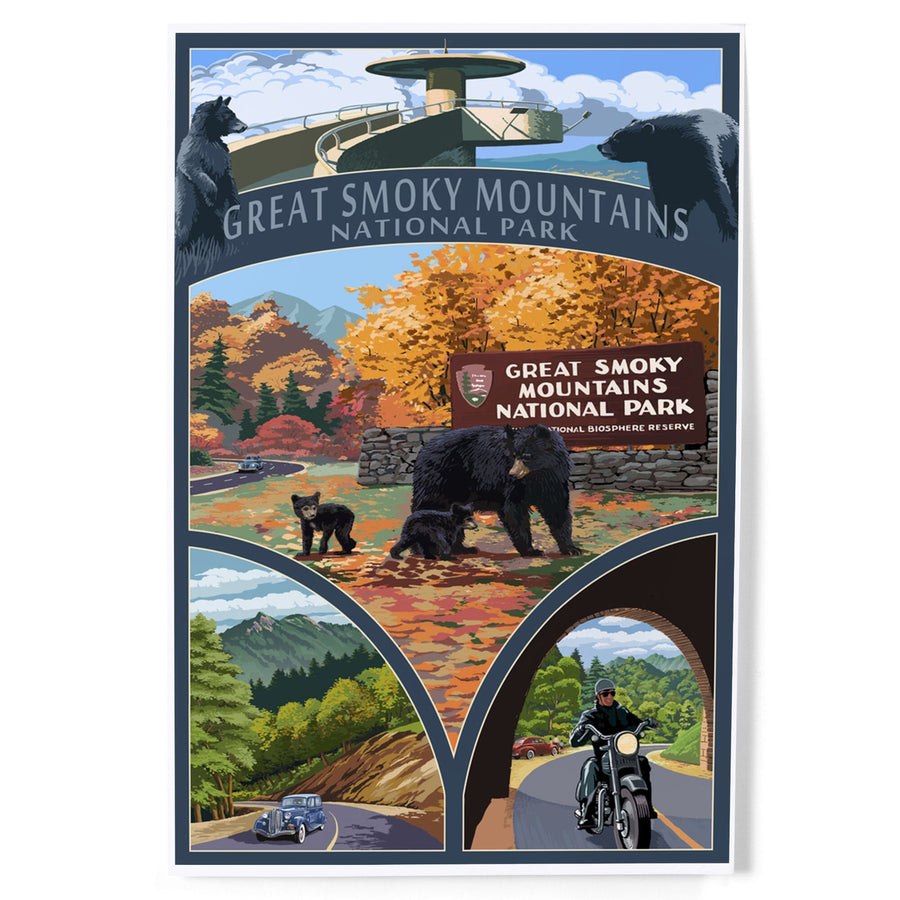 Great Smoky Mountains National Park, Tennessee, Montage, Art & Giclee Prints Art Lantern Press 