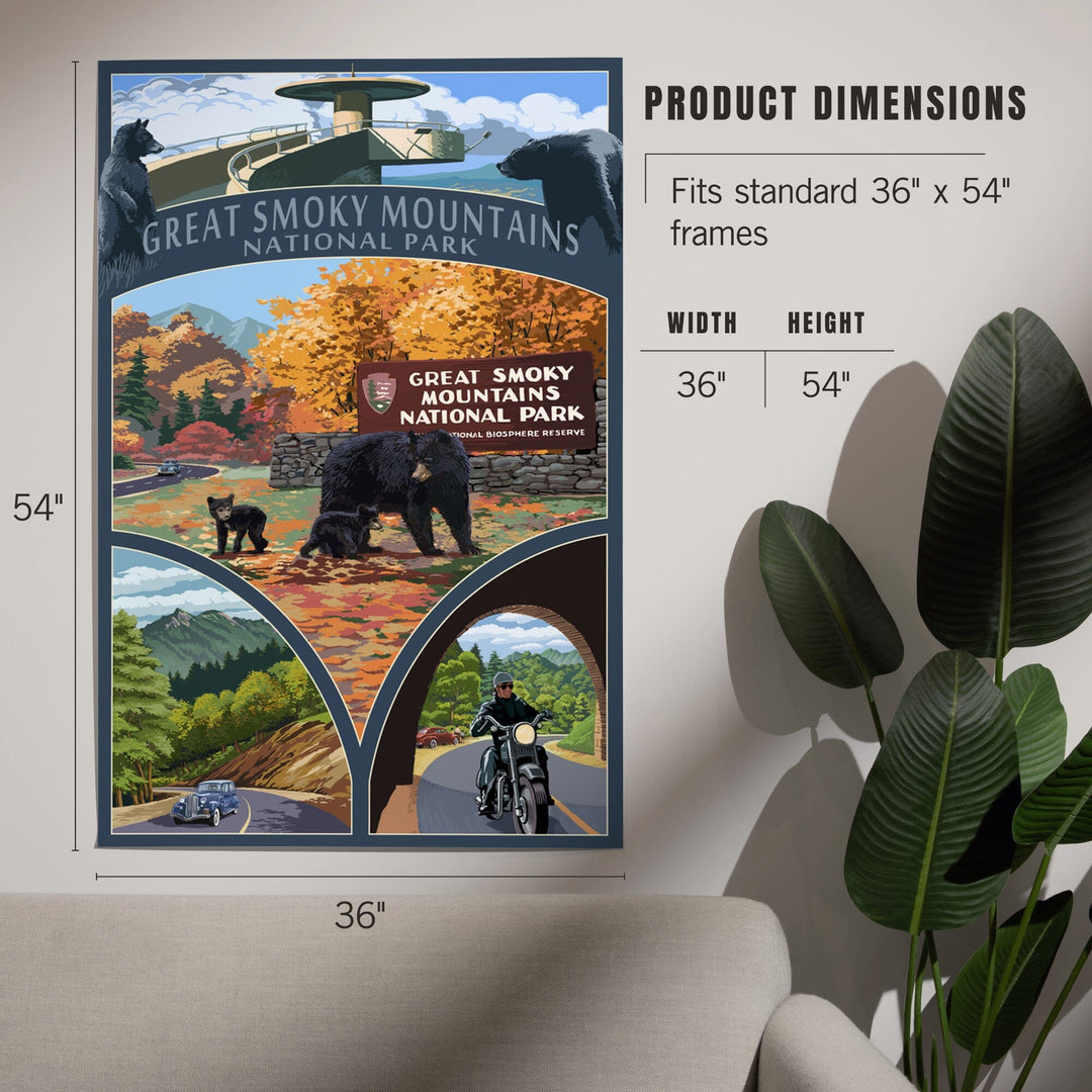 Great Smoky Mountains National Park, Tennessee, Montage, Art & Giclee Prints Art Lantern Press 