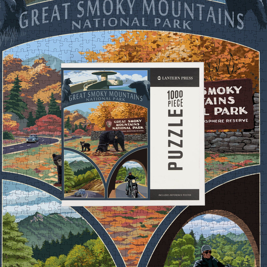 Great Smoky Mountains National Park, Tennessee, Montage, Jigsaw Puzzle Puzzle Lantern Press 