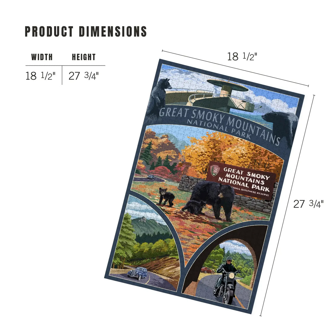 Great Smoky Mountains National Park, Tennessee, Montage, Jigsaw Puzzle Puzzle Lantern Press 
