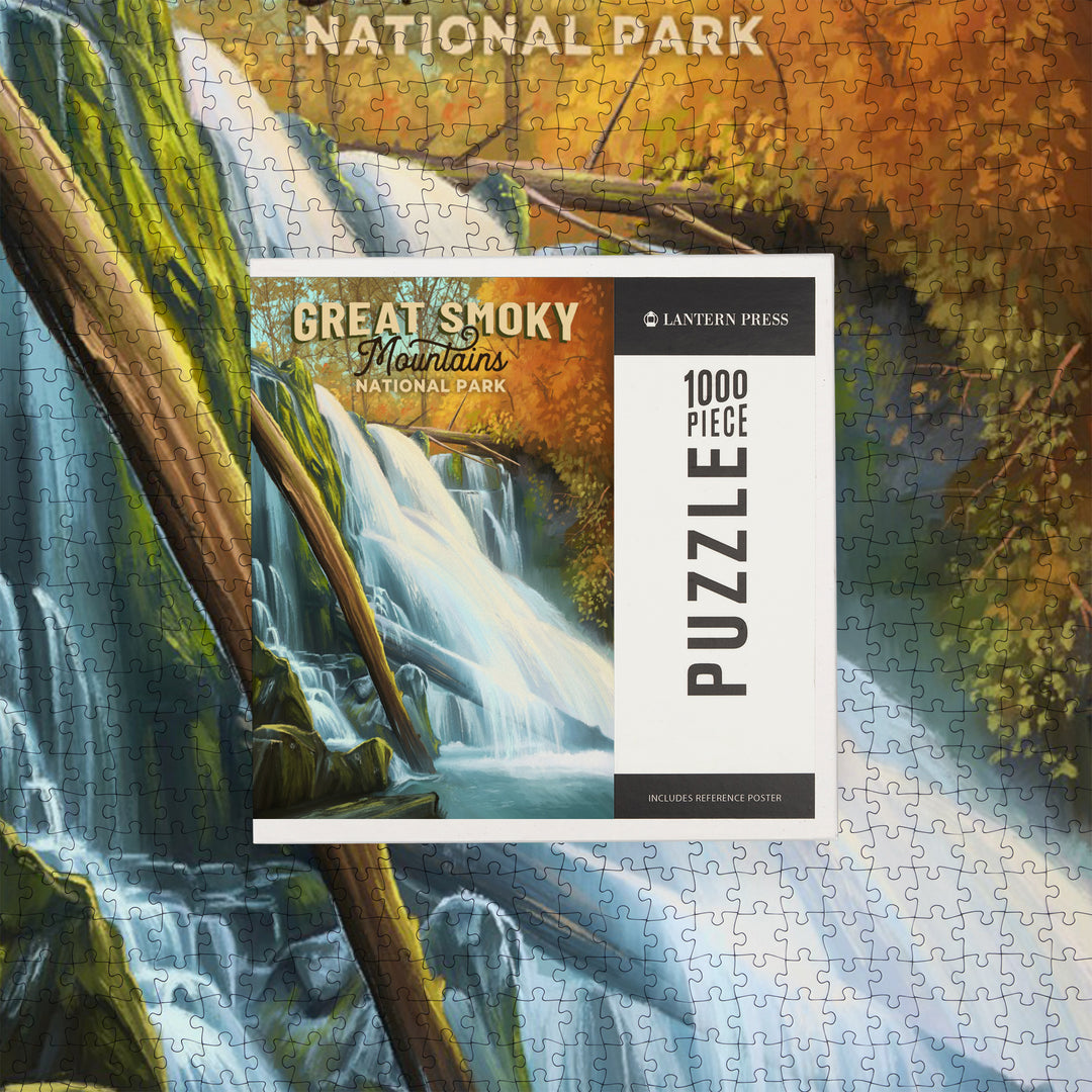 Great Smoky Mountains National Park, Tennessee, Oil Painting, Jigsaw Puzzle Puzzle Lantern Press 