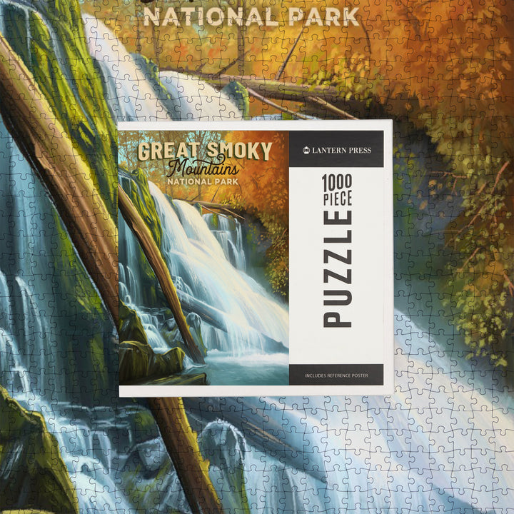 Great Smoky Mountains National Park, Tennessee, Oil Painting, Jigsaw Puzzle Puzzle Lantern Press 