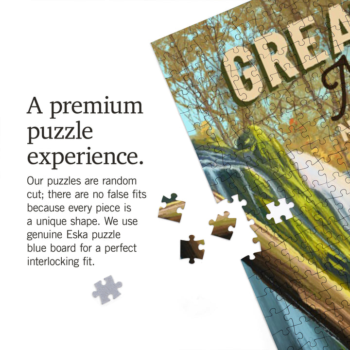 Great Smoky Mountains National Park, Tennessee, Oil Painting, Jigsaw Puzzle Puzzle Lantern Press 