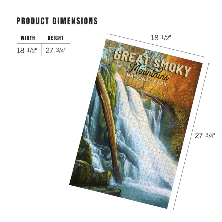 Great Smoky Mountains National Park, Tennessee, Oil Painting, Jigsaw Puzzle Puzzle Lantern Press 
