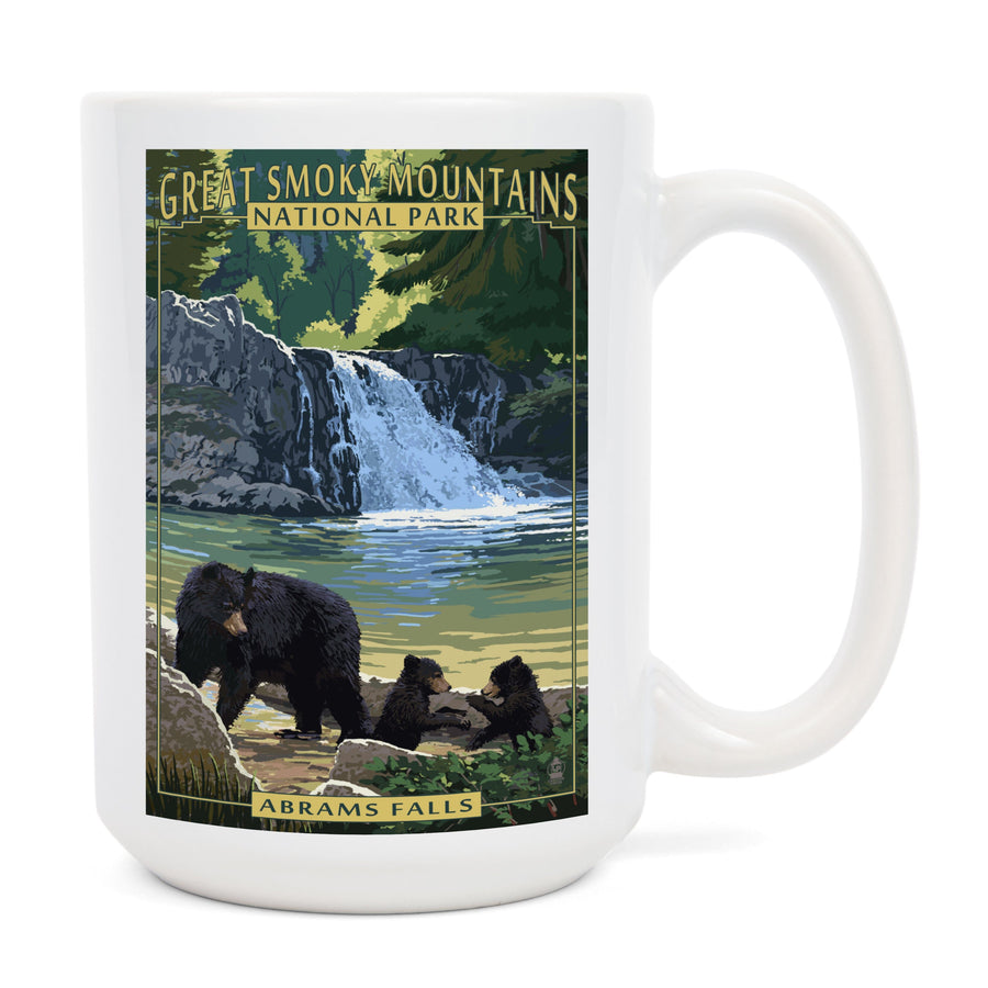 Great Smoky Mountains National Park, Tennesseee, Abrams Falls, Lantern Press Artwork, Ceramic Mug Mugs Lantern Press 