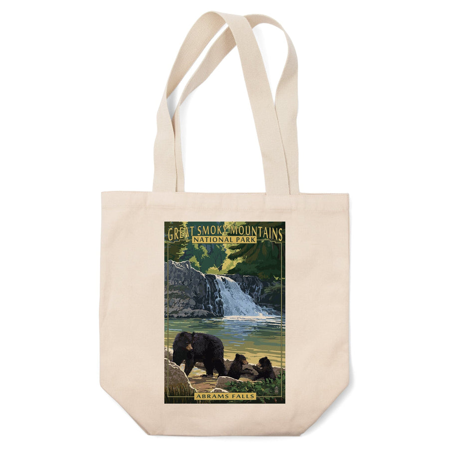 Great Smoky Mountains National Park, Tennesseee, Abrams Falls, Lantern Press Artwork, Tote Bag Totes Lantern Press 