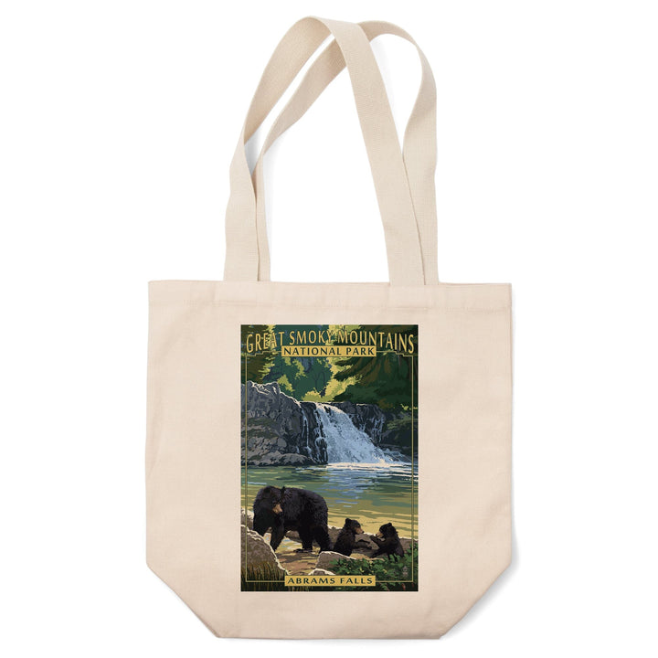 Great Smoky Mountains National Park, Tennesseee, Abrams Falls, Lantern Press Artwork, Tote Bag - Lantern Press