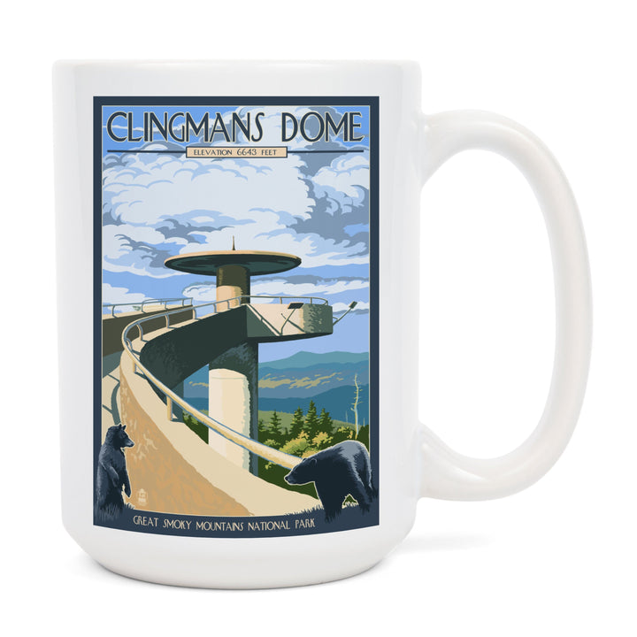 Great Smoky Mountains National Park, Tennesseee, Clingmans Dome, Lantern Press Artwork, Ceramic Mug Mugs Lantern Press 
