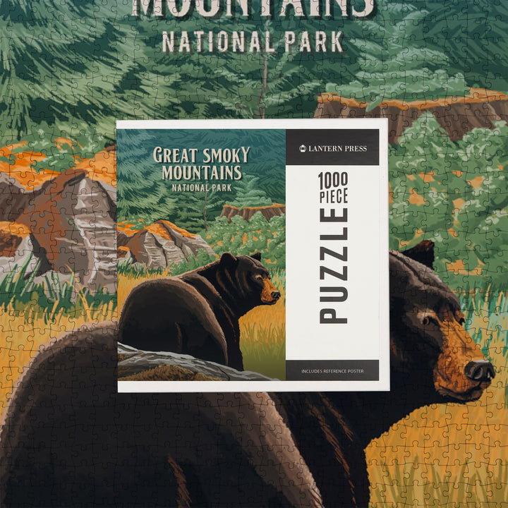 Great Smoky Mountains, North Carolina, Painterly National Park Series, Jigsaw Puzzle Puzzle Lantern Press 