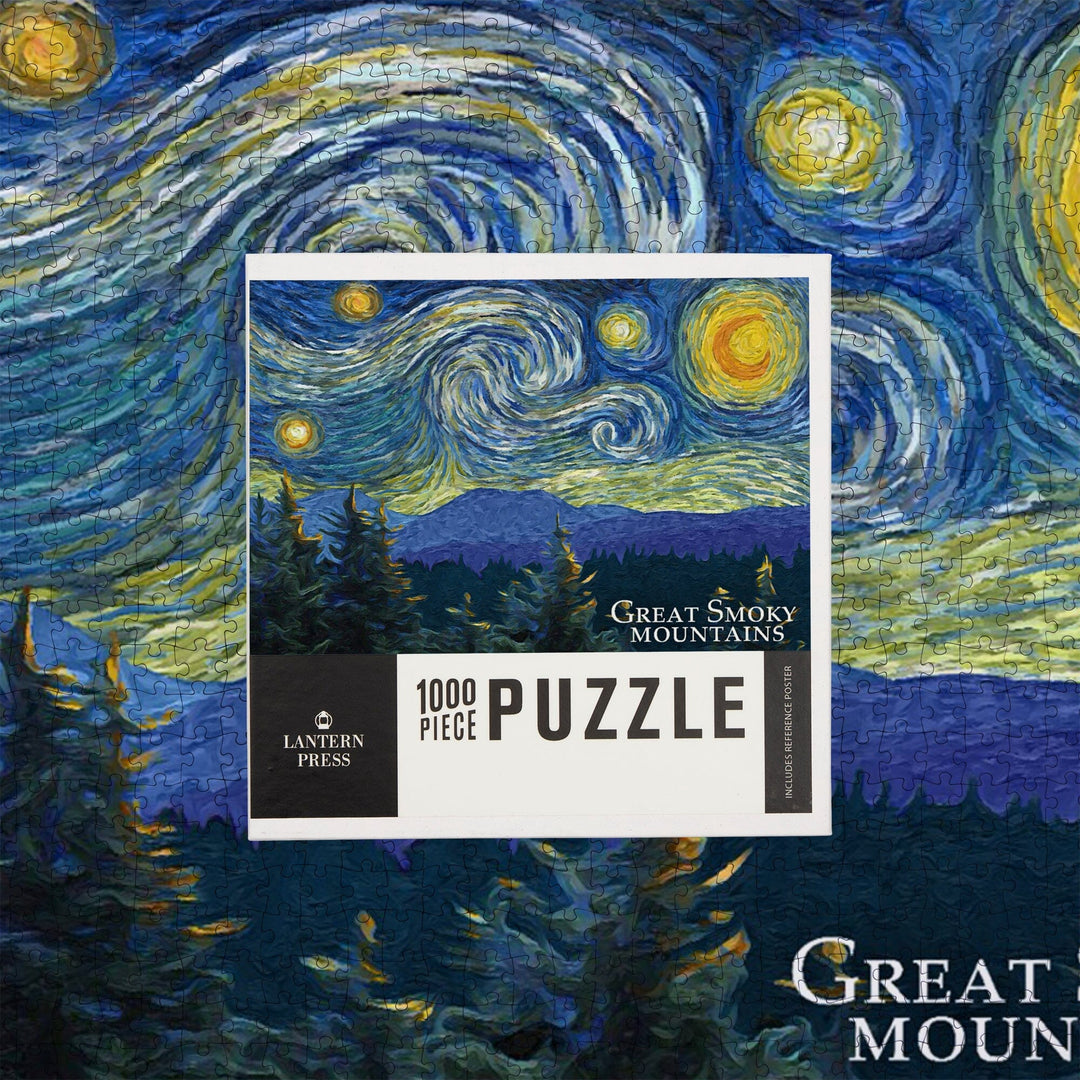 Great Smoky Mountains, Starry Night, Jigsaw Puzzle Puzzle Lantern Press 