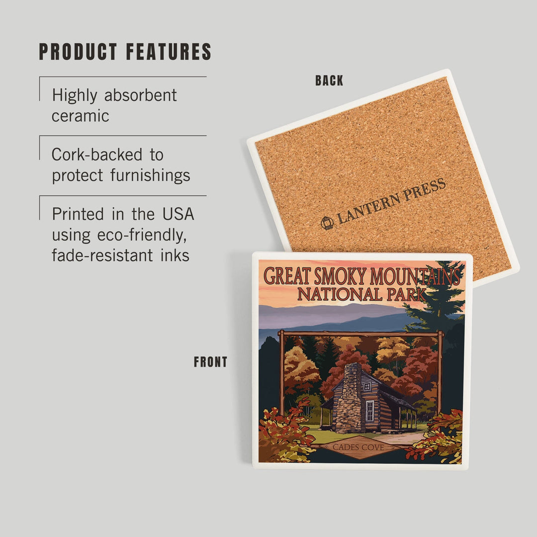 Great Smoky Mountains, Tennessee, Cades Cove, Coasters Coasters Lantern Press 